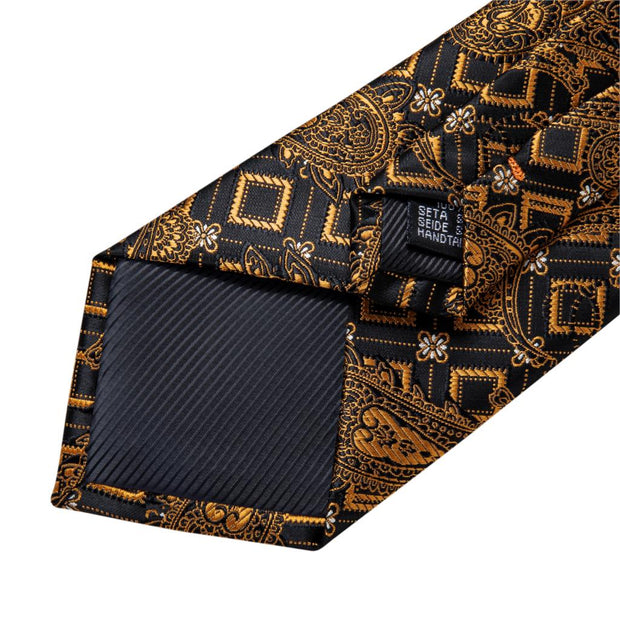 Men’s Decadent Gold & Black Tie Set