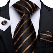 Men’s Decadent Gold & Black Tie Set