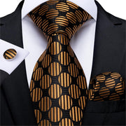 Men’s Decadent Gold & Black Tie Set