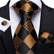 Men’s Decadent Gold & Black Tie Set