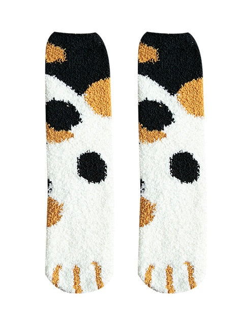 Cute Cat Paw Plush Socks