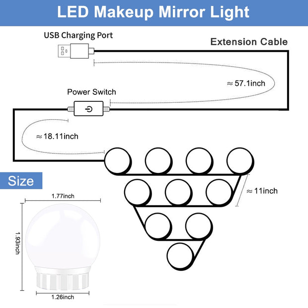 Light It Up-LED Mirror Makeup Mirror Lights