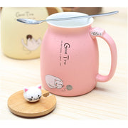 Kitty Mug With Wooden Cover