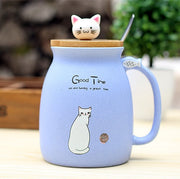 Kitty Mug With Wooden Cover